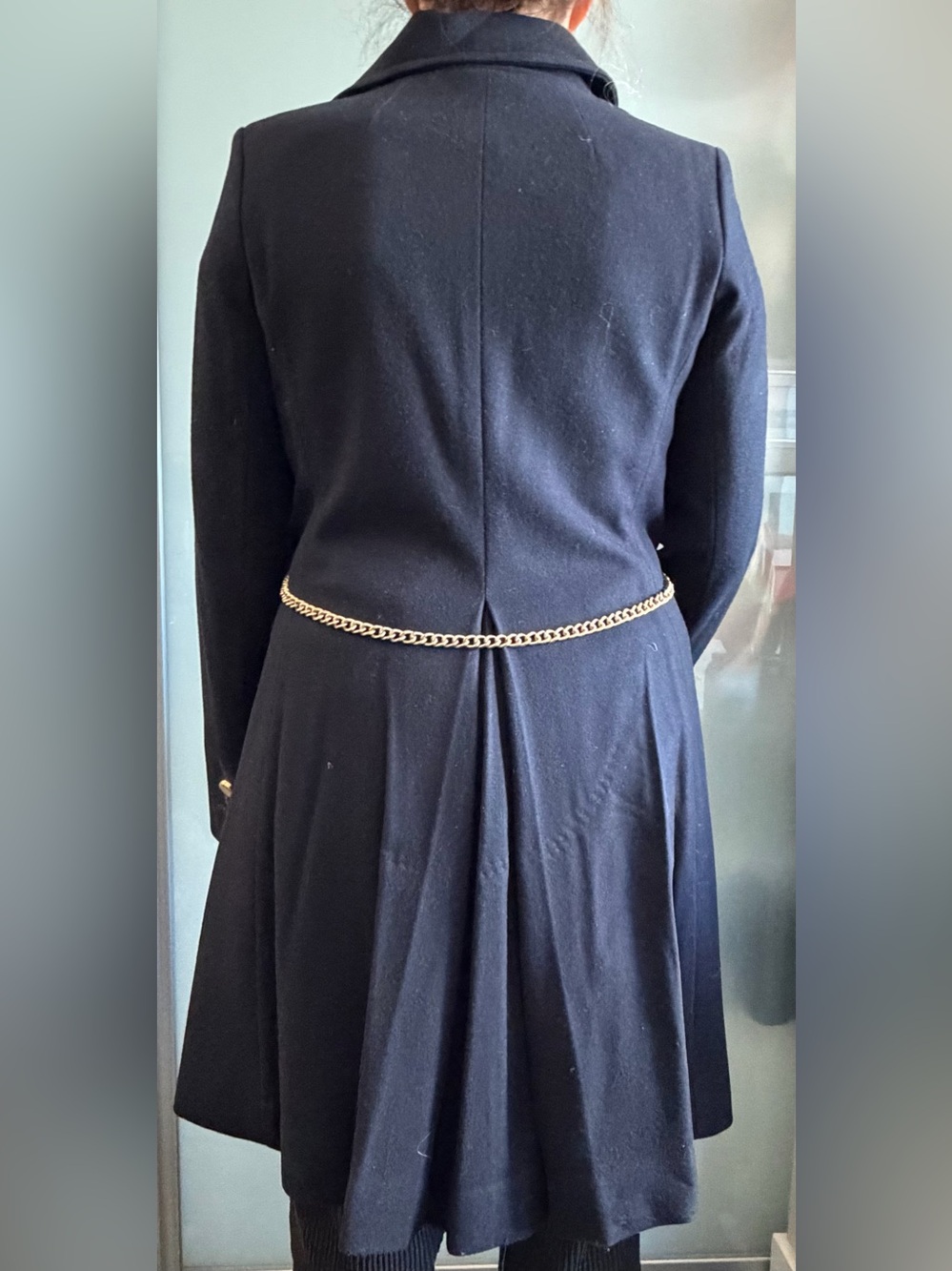 Club Monaco Navy Double-Breasted Pea Coat with Gold Buttons - Picture 2 of 2
